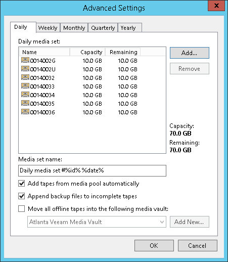 Step 5. Specify Advanced Media Set Options