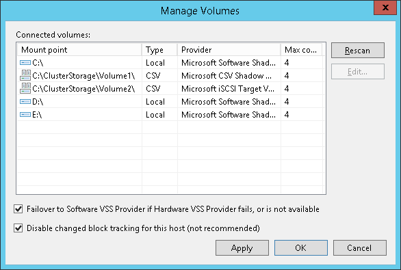 Step 7. Specify Settings for Connected Volumes