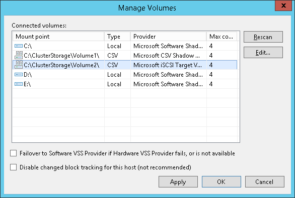 Step 7. Specify Settings for Connected Volumes