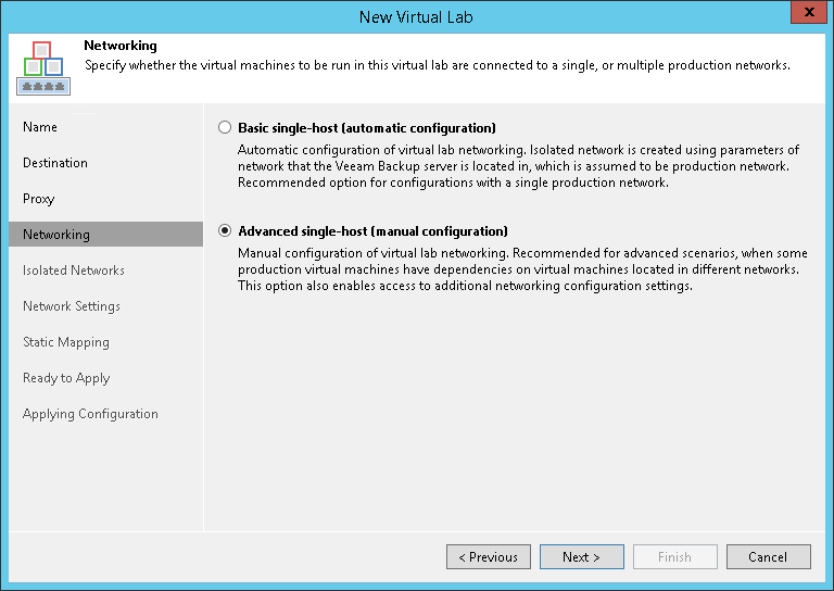 Step 5. Select Networking Mode