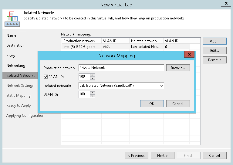 Step 6. Select Isolated Networks