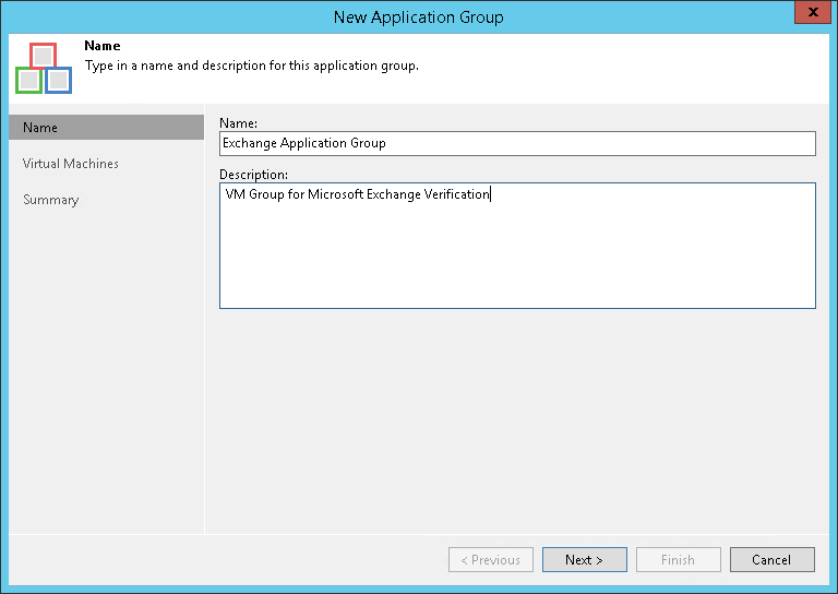 Step 2. Specify Application Group Name and Description