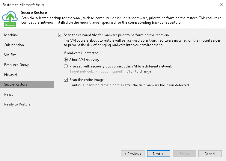 Step 7. Specify Secure Restore Settings
