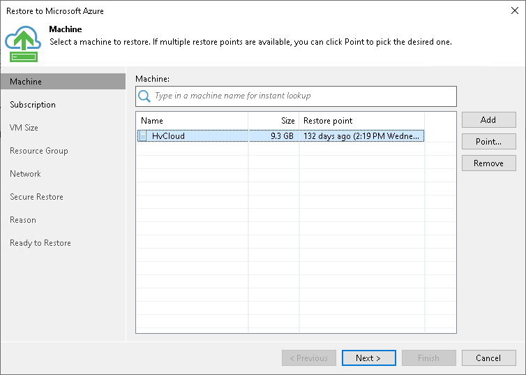 Step 2. Select Workloads and Restore Points