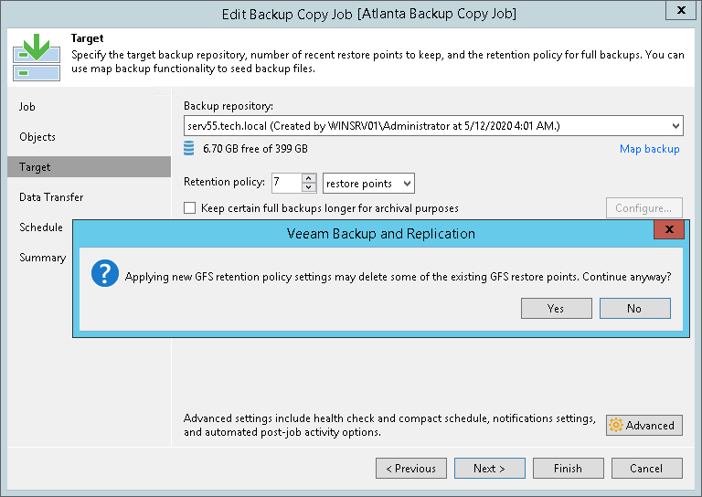 Editing Backup Copy Job Settings