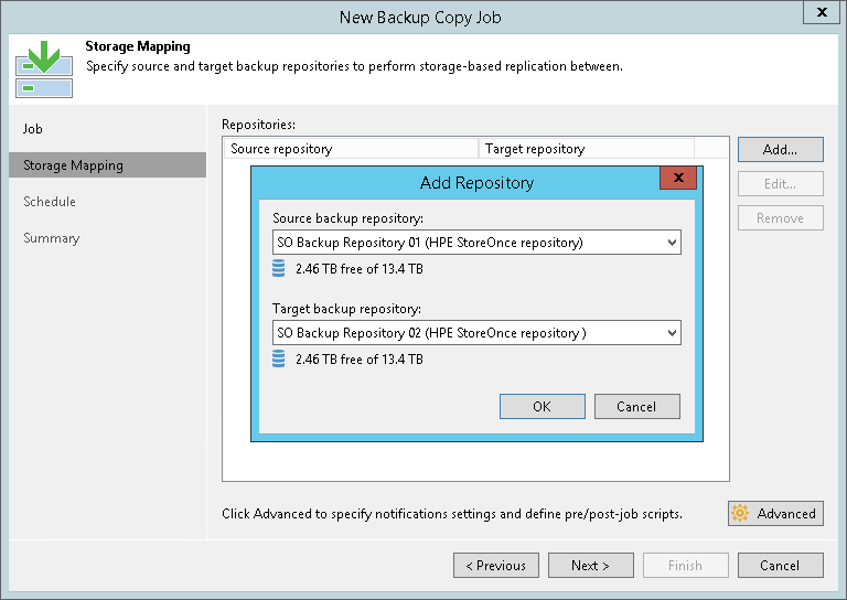 Step 3. Select Source and Target Repositories