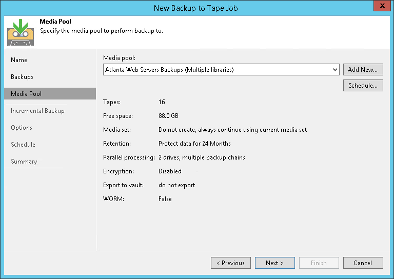 Step 4. Choose Media Pool for Full Backups