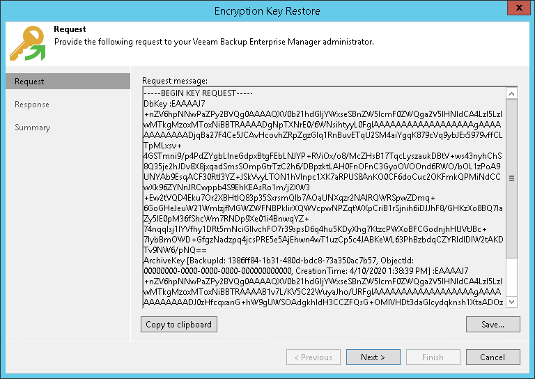 Step 1. Create Request for Data Restore