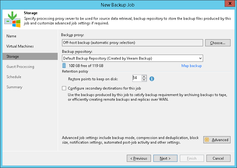 Assigning Off-Host Backup Proxies to Jobs