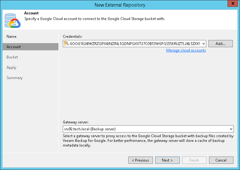 Step 3. Specify Cloud Repository Account 
