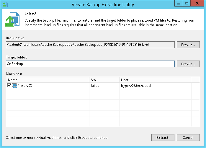 Using Extract Utility in GUI