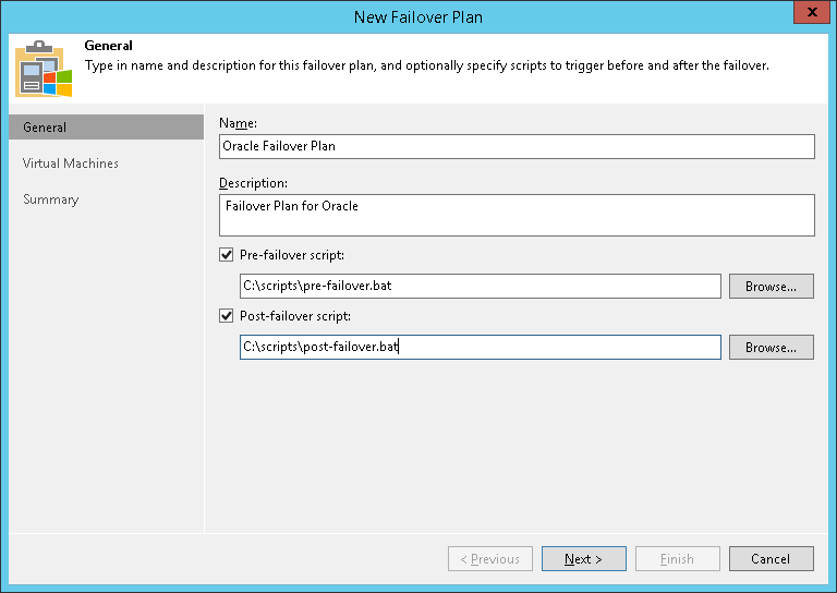 Step 2. Specify Failover Plan Name and Description