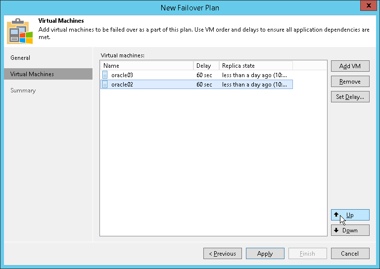 Step 4. Define VM Failover Order