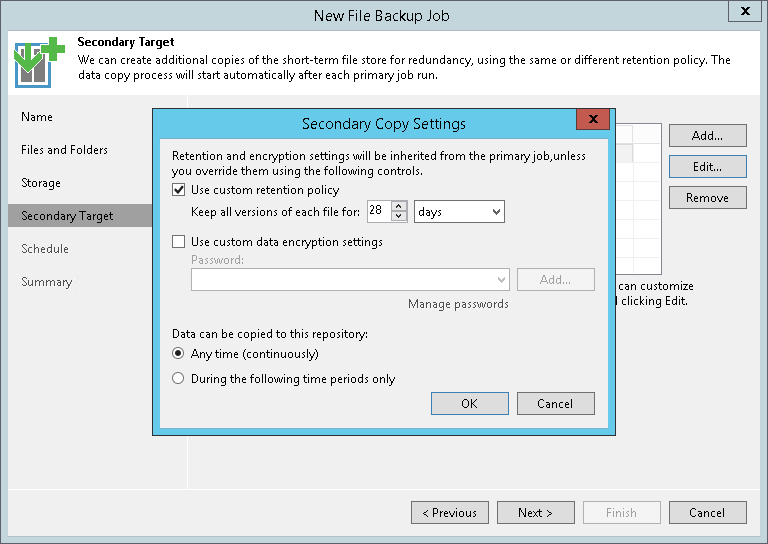 Step 6. Specify Secondary Repository