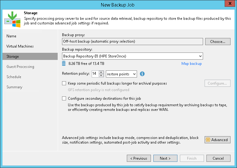 Step 6. Specify Backup Storage Settings