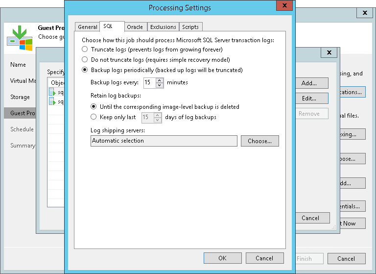 Microsoft SQL Server Transaction Log Settings