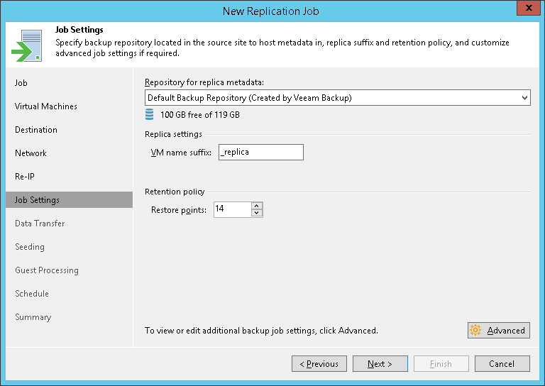 Step 10. Specify Replication Job Settings