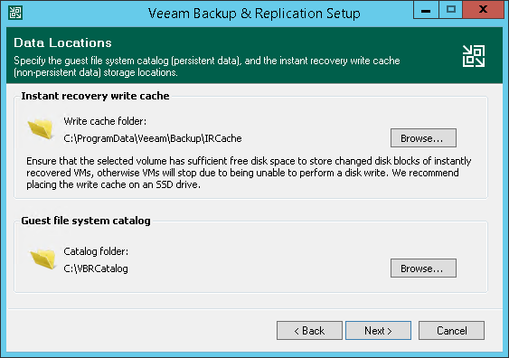 Step 10. Specify Data Locations