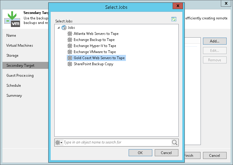 Linking Backup Jobs to Backup to Tape Jobs