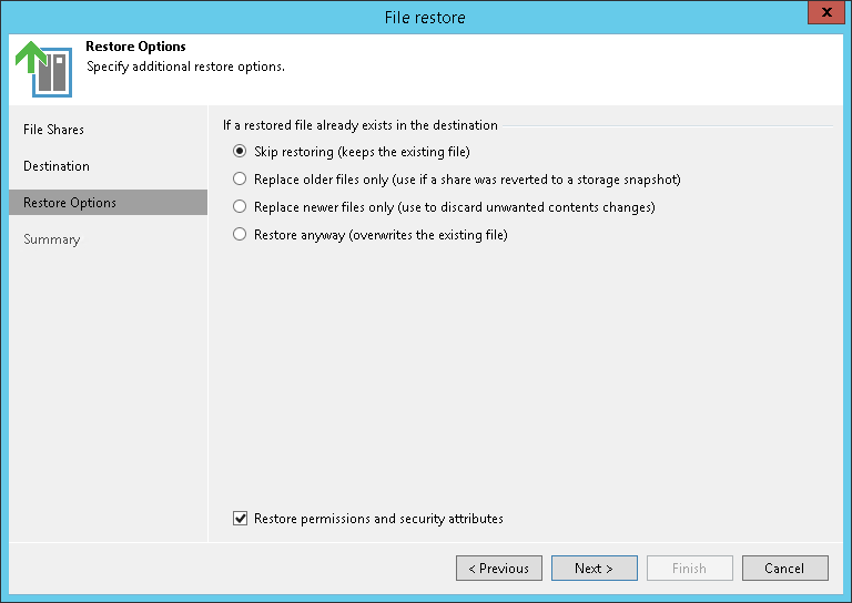 Step 4. Specify Restore Options