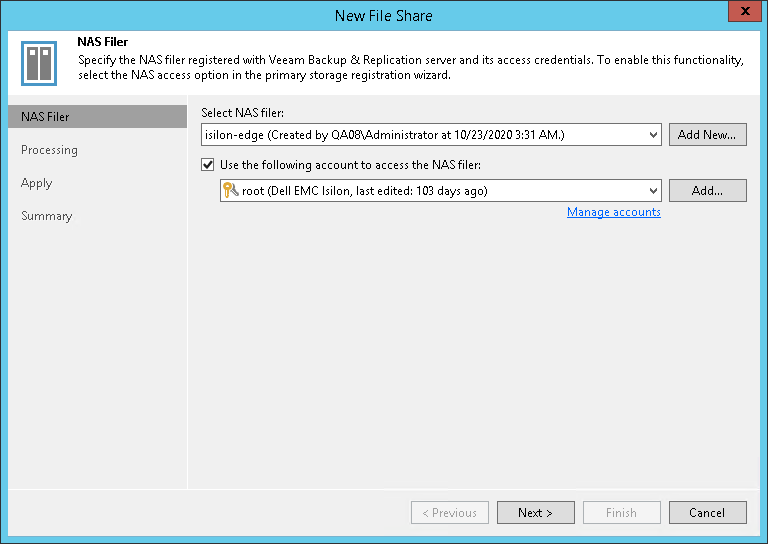 Step 2. Select NAS Device