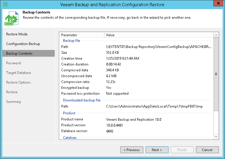 Step 4. Review Configuration Backup Parameters