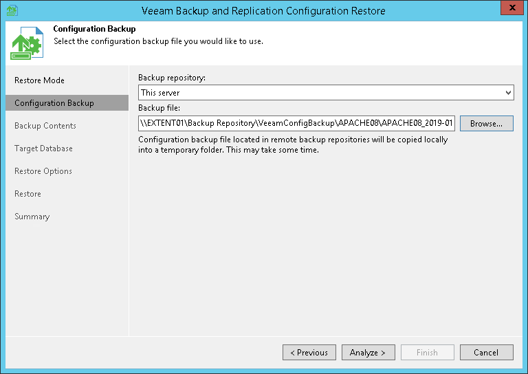 Step 3. Select Configuration Backup