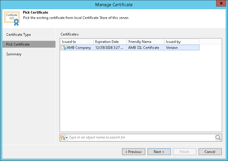 Importing Certificates from Certificate Store