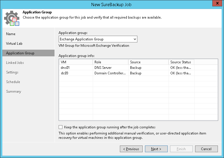 Step 4. Select Application Group