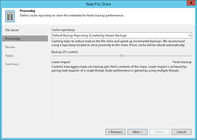 Step 3. Specify File Share Processing Settings