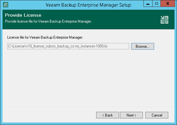 安装 Veeam Backup Enterprise Manager