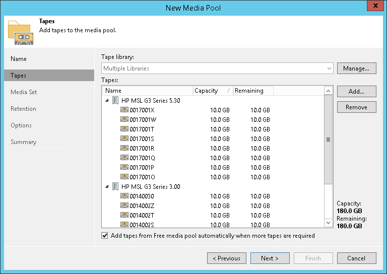 Step 3. Add Tapes to Media Pool