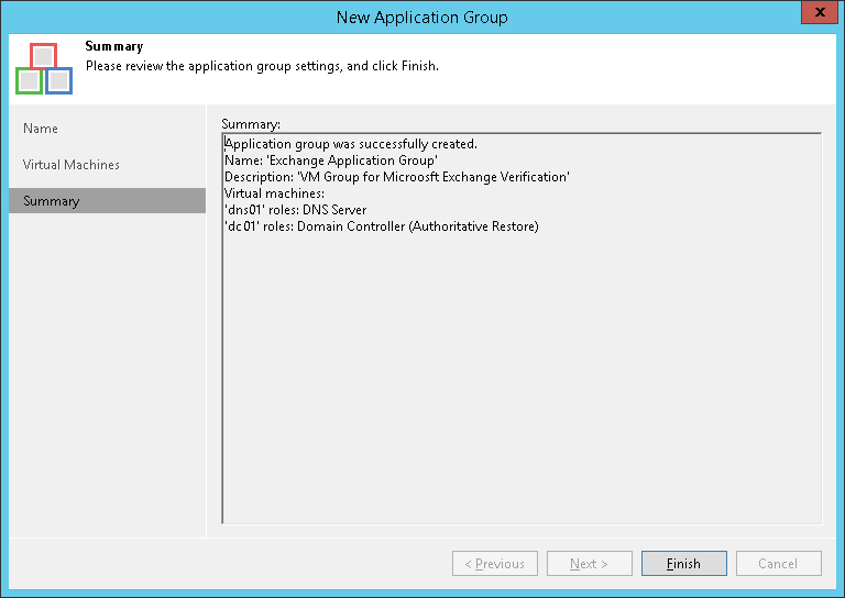 Step 5. Review Application Group Settings and Finish Working with Wizard