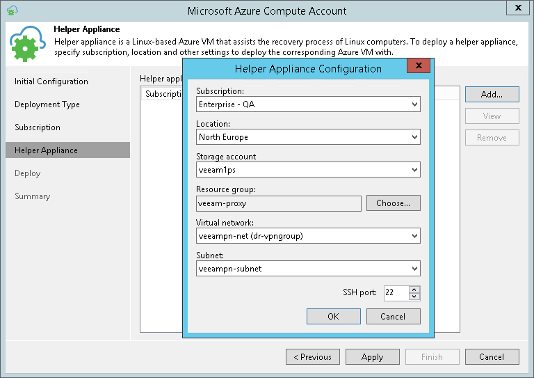 Configuring Helper Appliances