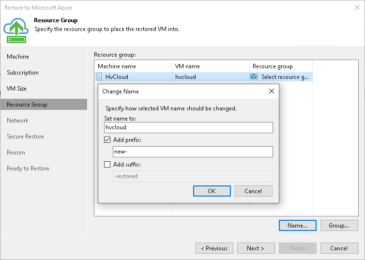 Step 5. Specify VM Name and Resource Group