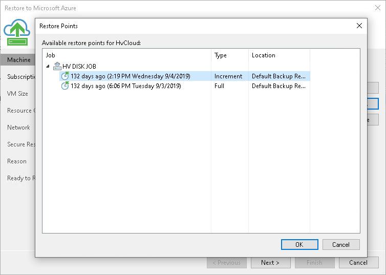 Step 2. Select Workloads and Restore Points