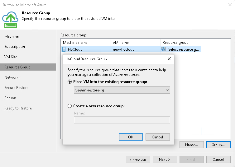 Step 5. Specify VM Name and Resource Group