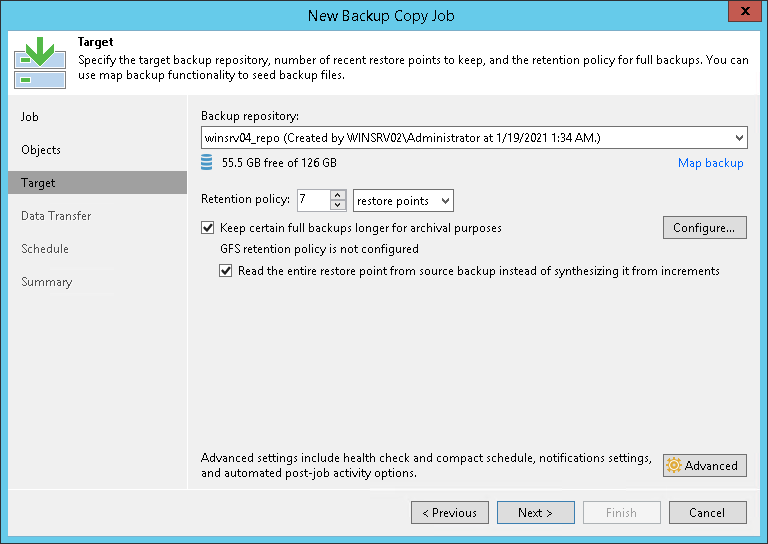 Backup Copy GFS Methods