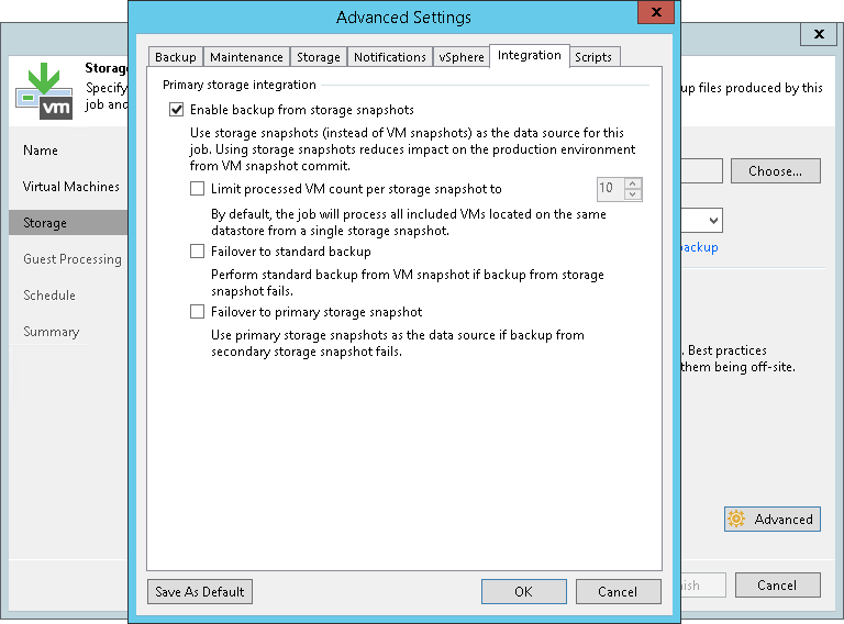 Backup from Primary Storage Arrays