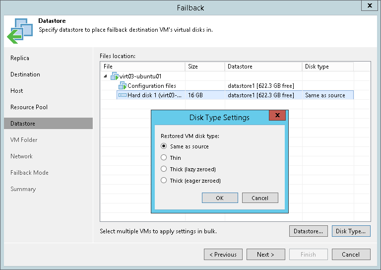 Step 6. Select Datastores