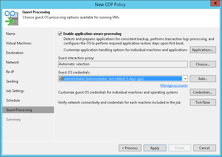 Step 13. Specify Guest Processing Settings