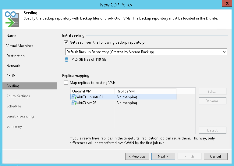 Step 9. Configure Seeding and Mapping