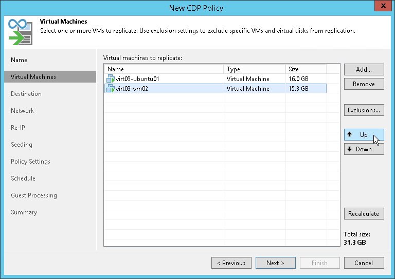 Step 5. Define VM Processing Order