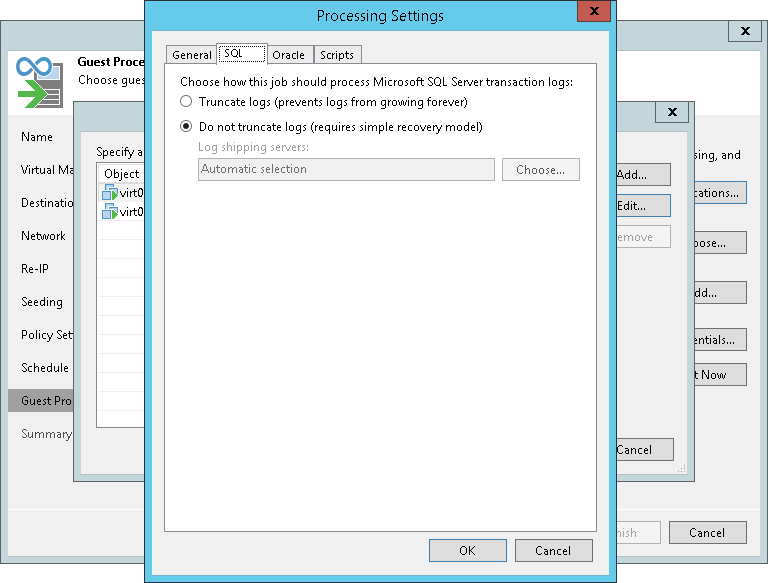 Microsoft SQL Server Transaction Log Settings