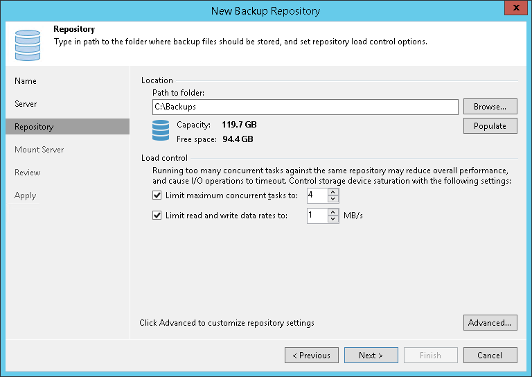 Limiting Combined Rate for Backup Repositories