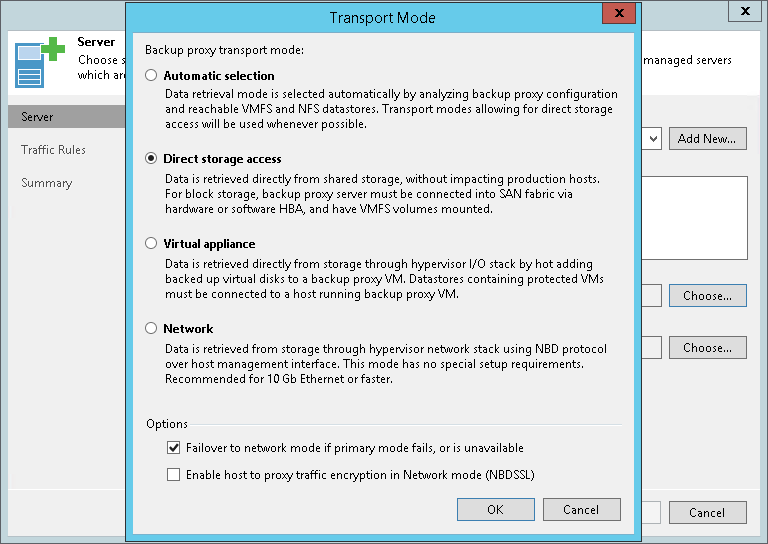 Backup Proxy for Direct NFS Access Mode