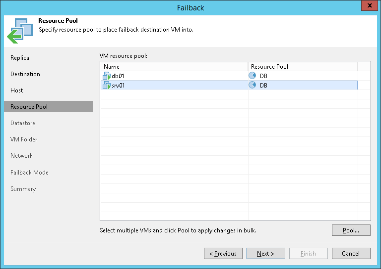 Step 5. Select Target Resource Pool