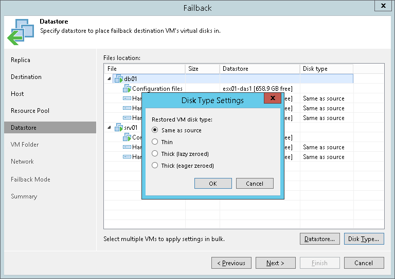 Step 6. Select Target Datastore