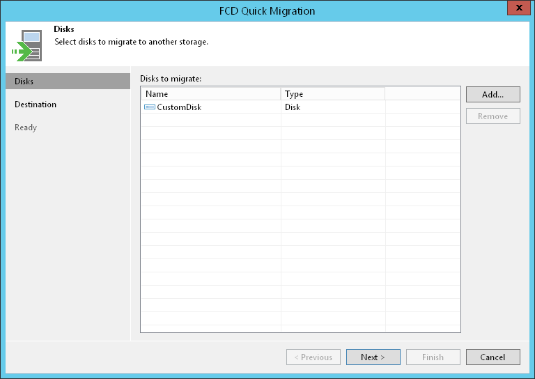 Step 2. Select FCDs to Migrate