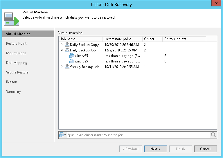 Step 2. Select Source VM